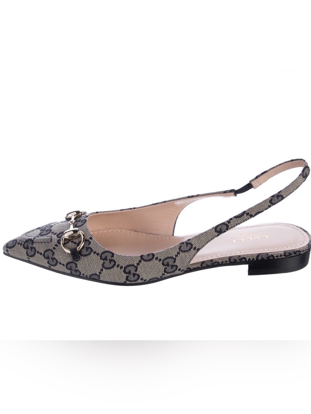 Gucci canvas slingback flats